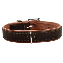 Hunter Hundehalsbånd læder Canada Elg Str.60 Sort/Cognac - 46-52 cm