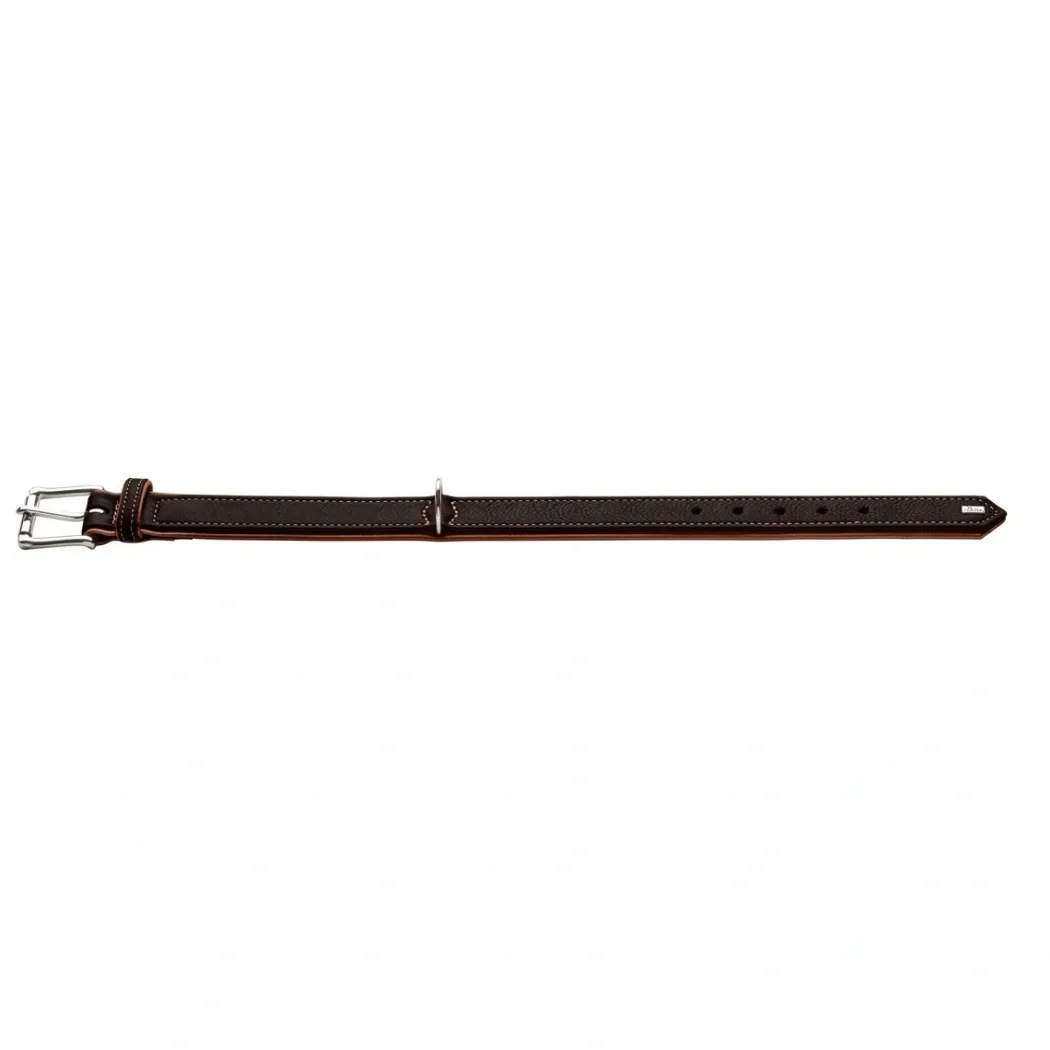 Hunter Hundehalsbånd læder Canada Elg Str.60 Sort/Cognac - 46-52 cm