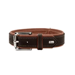 Hunter Hundehalsbånd læder Canada Elg Str.65 Sort/Cognac - 50-56 cm