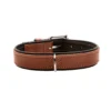 Hunter Hundehalsbånd læder Canada Elg Str 30 Cognac/Sort - 21-25 cm