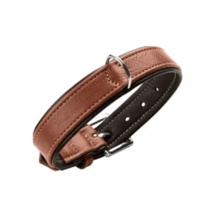 Hunter Hundehalsbånd læder Canada Elg Str.50 Cognac/Sort - 37-43 cm