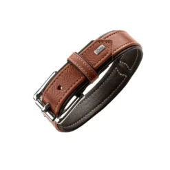Hunter Hundehalsbånd læder Canada Elg Str.60 Cognac/Sort - 46-52 cm