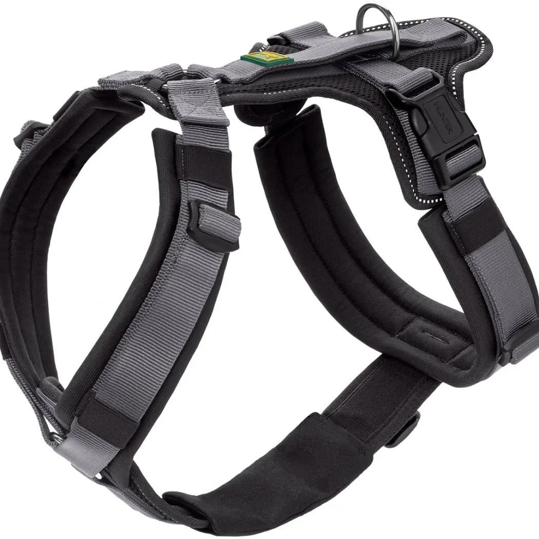 Hunter hundesele Safety Maldon Gråsort L længde 66-118 cm 2,5 cm - sikker stabilitet