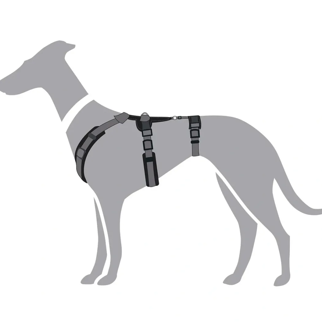 Hunter hundesele Safety Maldon Gråsort L længde 66-118 cm 2,5 cm - sikker stabilitet