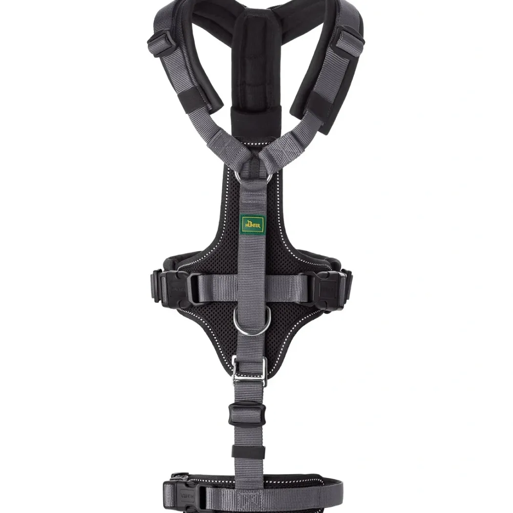 Hunter hundesele Safety Maldon Gråsort L længde 66-118 cm 2,5 cm - sikker stabilitet