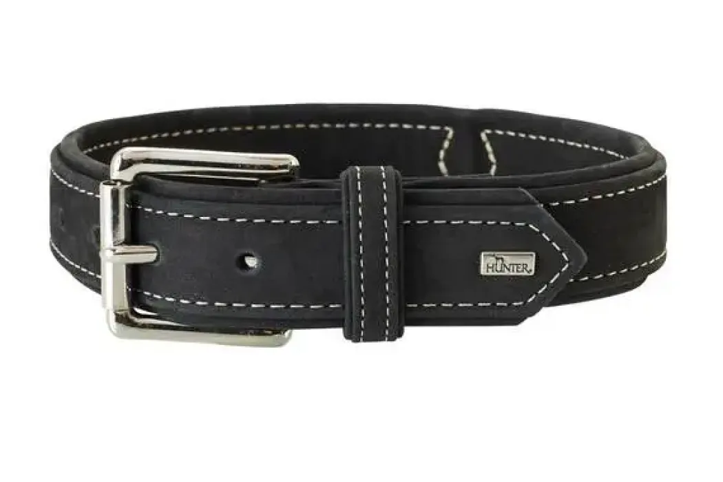 Hunter Hunting halsbånd str.30 Sort - justerbart hundehalsbånd (21 - 25 cm., B 1,8 cm.)