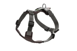 Hunter Mixed Aalborg læder hundesele S mørkebrun/grå hals 50-66 cm - komfort og støtte