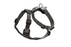 Hunter Mixed Aalborg læder hundesele M sort/grå hals 55-67 cm - komfort og kontrol