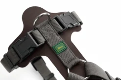 Hunter Mixed Aalborg læder hundesele XS-S mørkebrun/grå hals 40-50 cm - komfort og støtte