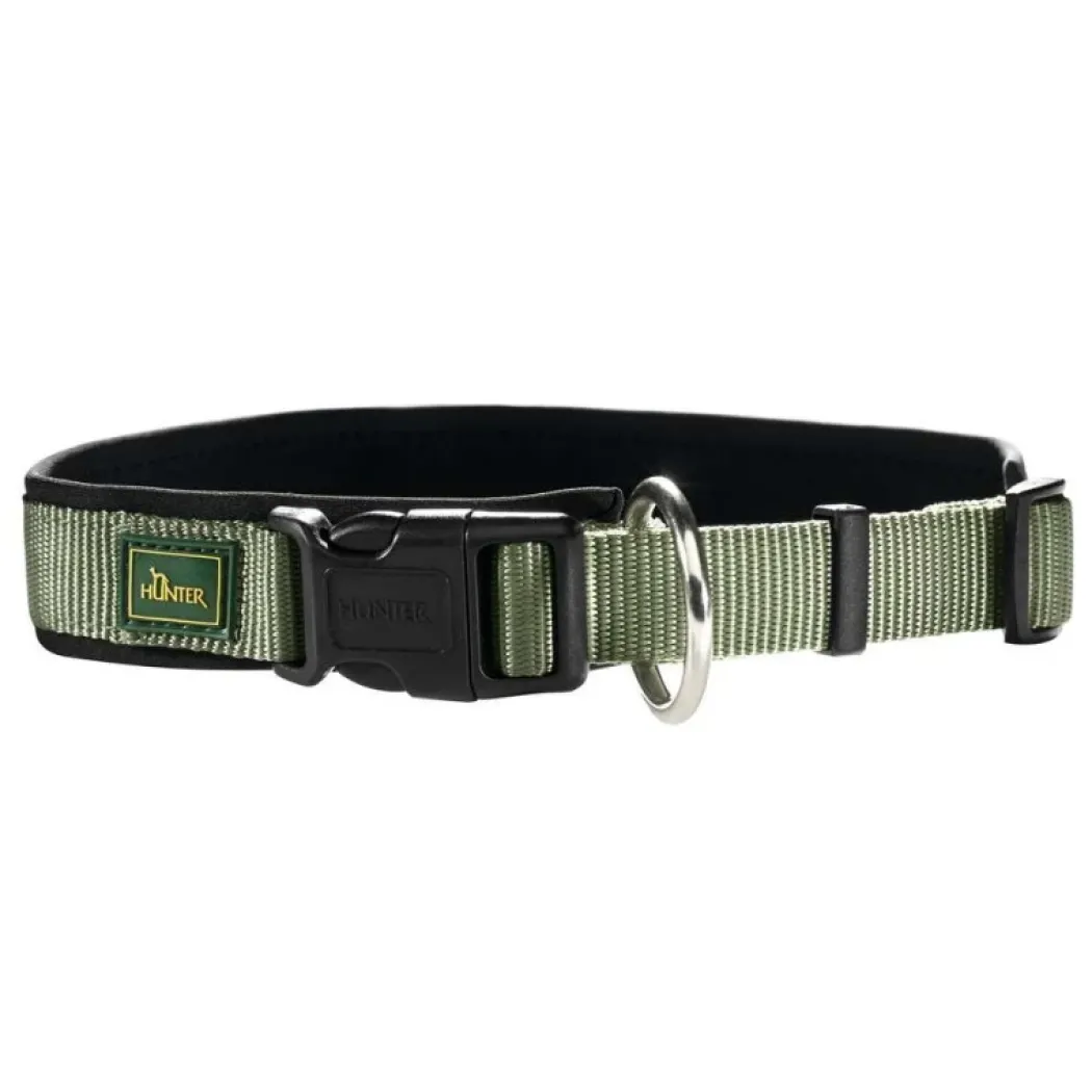 Hunter Neopren Plus hundehalsbånd oliven/sort 60 cm - 55-60 cm indstilling