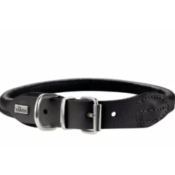 Hunter rundsyet elghalsbånd sort 55 cm - justering 46-51 cm til store hunde