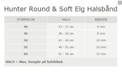 Hunter rundsyet elghalsbånd sort 60 cm - justering 51-56 cm komfort til store hunde