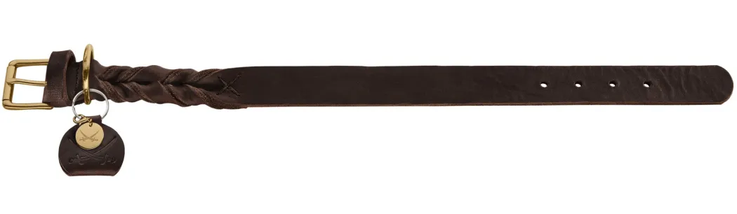 Hunter Sansibar Solid 35 Hundehalsbånd i læder - 24-30 cm