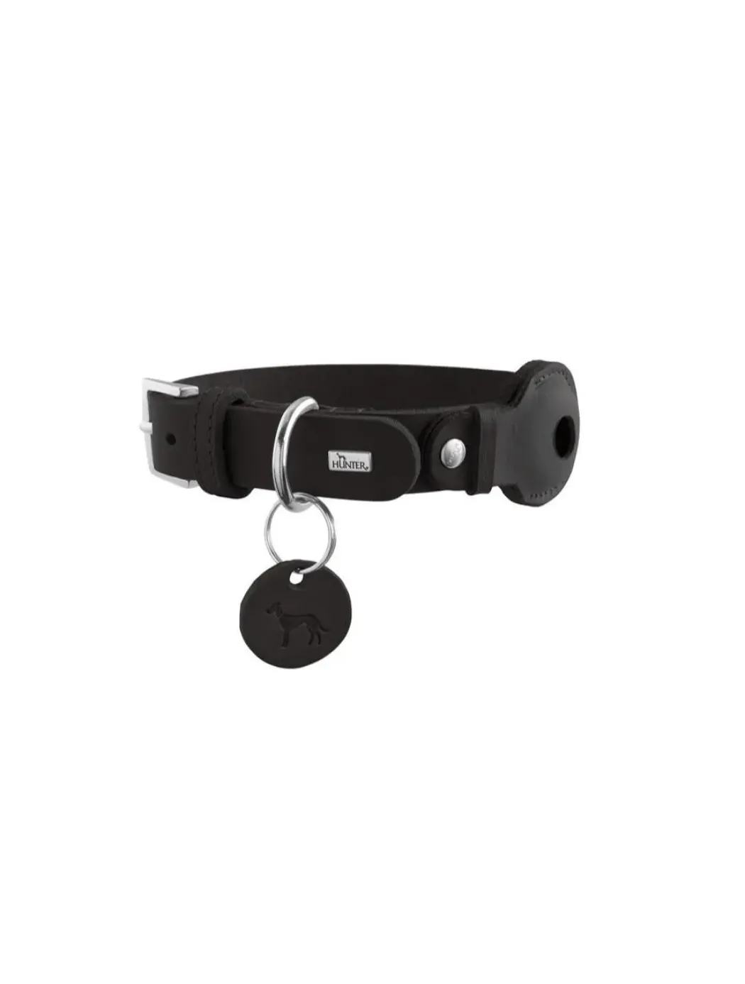 Hunter Viborg AirTag Halsbånd Sort S-M 50 - Justerbar 37-43 cm