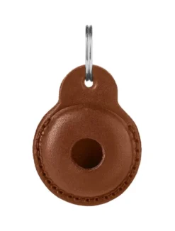 Hunter Viborg AirTag-holder Cognac - Elegant læderbeskyttelse til sikker sporing
