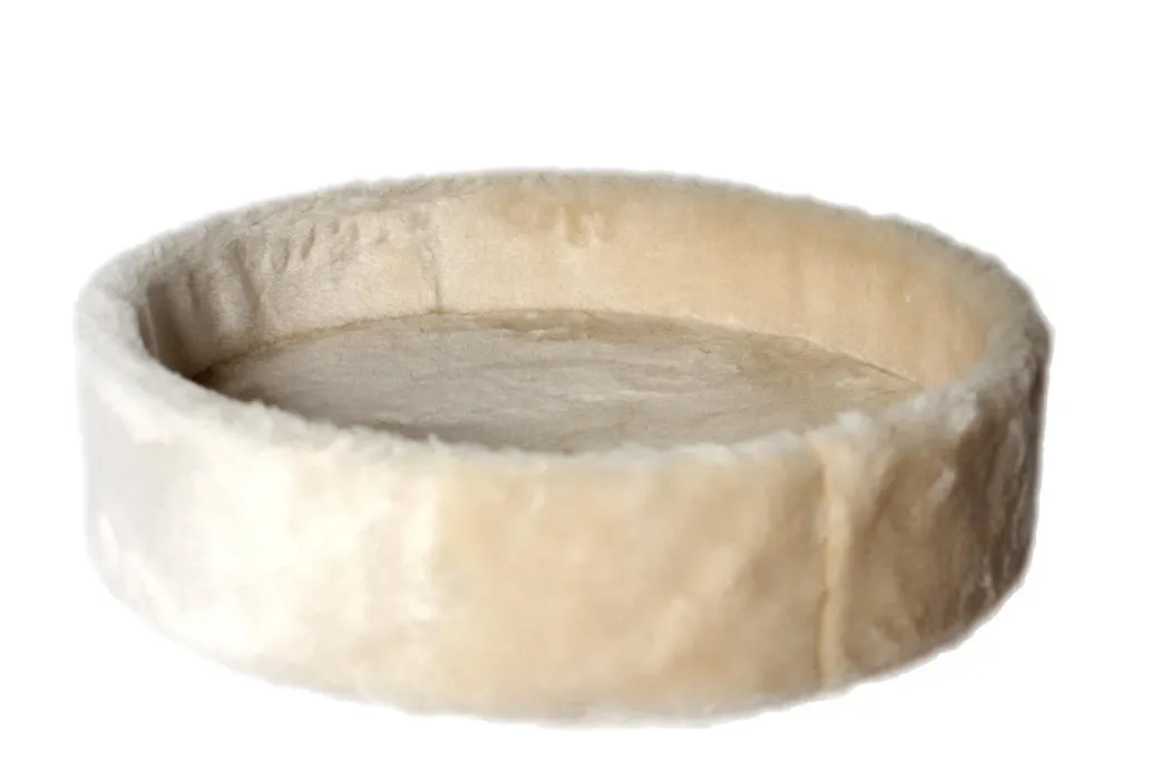 Kattens no 1 Rund hylde med kant med plys 2 sider Ø 56 cm Cream