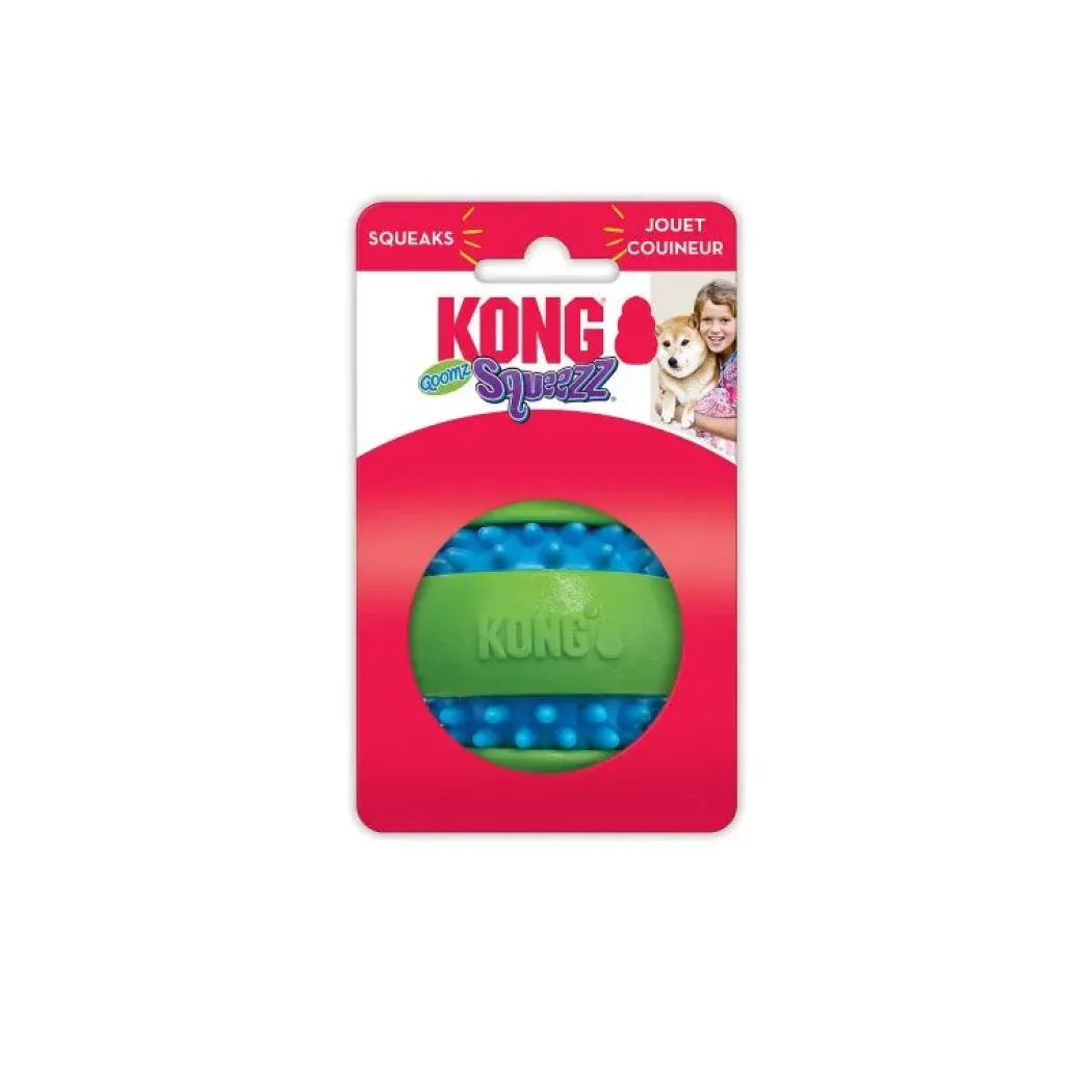 KONG Hundelegetøj Squeezz Goomz Ball Grøn XL 9 cm - pivebold med struktur