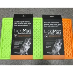 LickiMat Slikkemåtte 28 x 28 cm Grøn - aktiveringsmåtte til hunde
