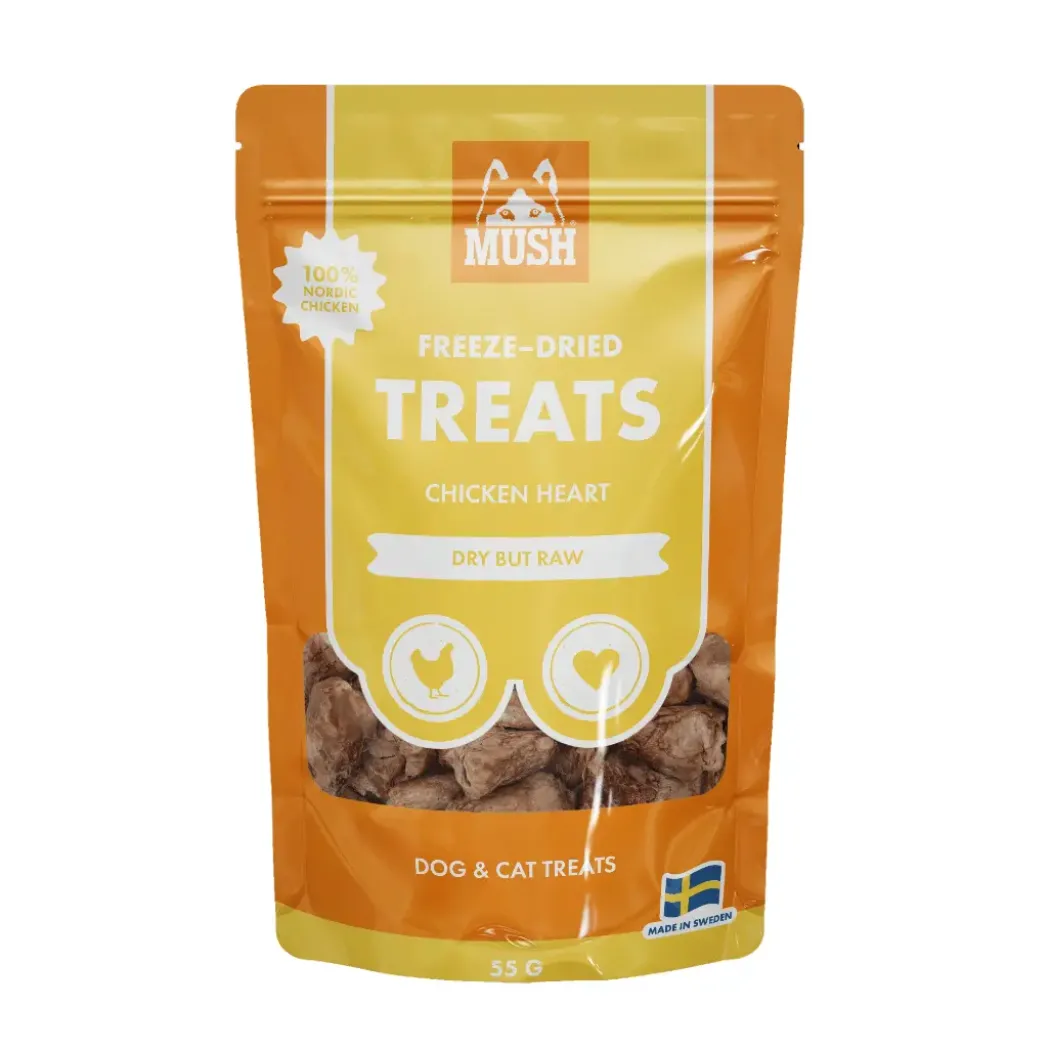 MUSH Treat Kyllingehjerte 55 g - naturlige hundegodbidder