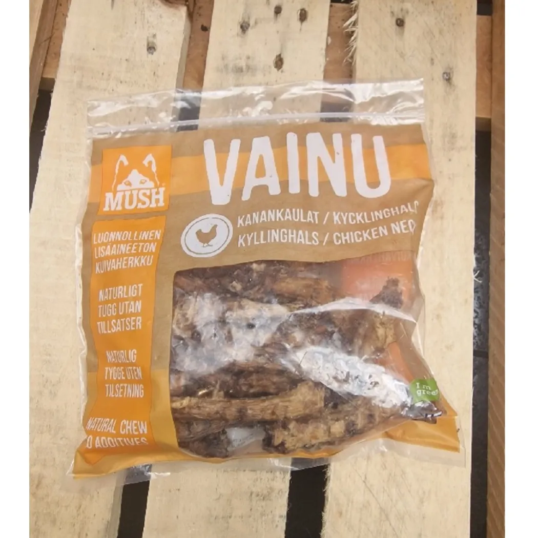 MUSH VAINU Hundesnack Kyllingehalse 220 g - naturlige tyggeben til hunde