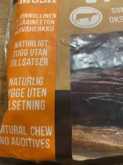 MUSH VAINU Hundesnack Tyremuskel 250 g - naturlige tyggeben til hunde