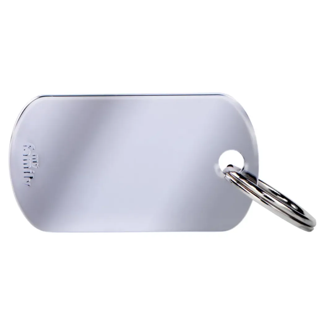 MyFamily Basic Military hundetegn chrome Small - Klassisk ID tegn i metal