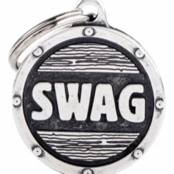 My Family hundetegn cirkel stor Swag sølv