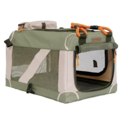 Nordic Paws Foldbart luksus hundebur i stof Army S - komfort og ro