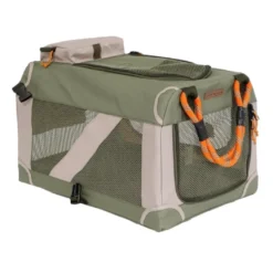 Nordic Paws Foldbart luksus hundebur i stof Army S - komfort og ro