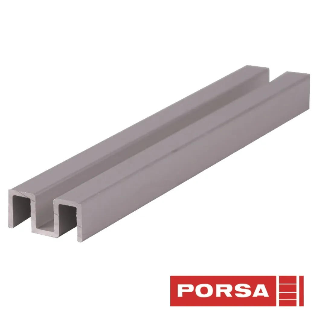 Porsa sølv alu overskinne 120 cm.