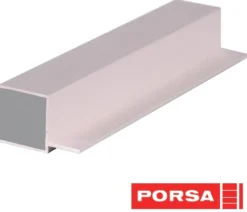 Porsa sølv aluprofil firkantet med flig 20 cm.
