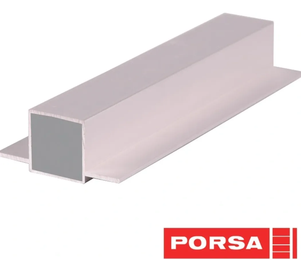 Porsa sølv aluprofil med dobbelt flig 60 cm.