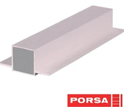 Porsa sølv aluprofil med dobbelt flig 70 cm.