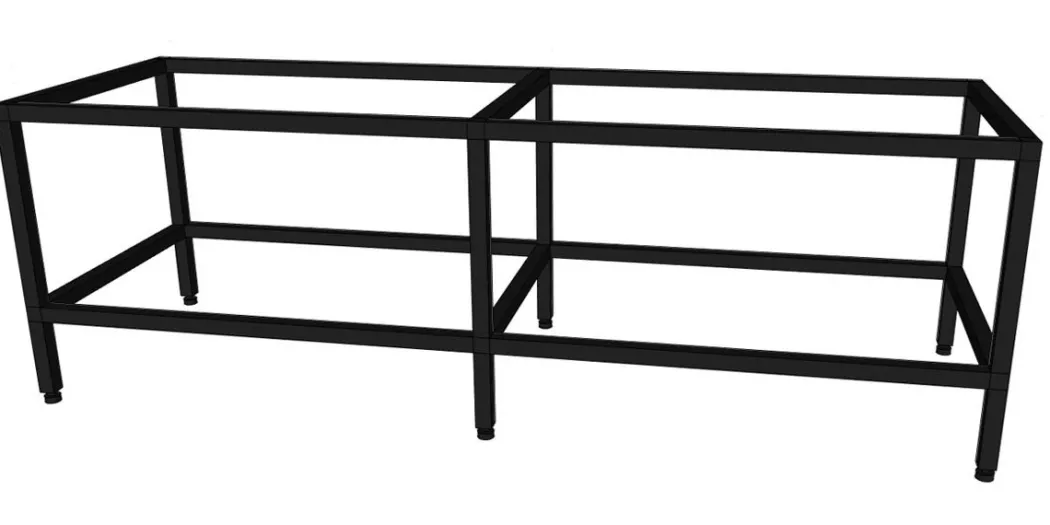 Porsa sort akvariebord 720 liter 6 Ben 200 cm