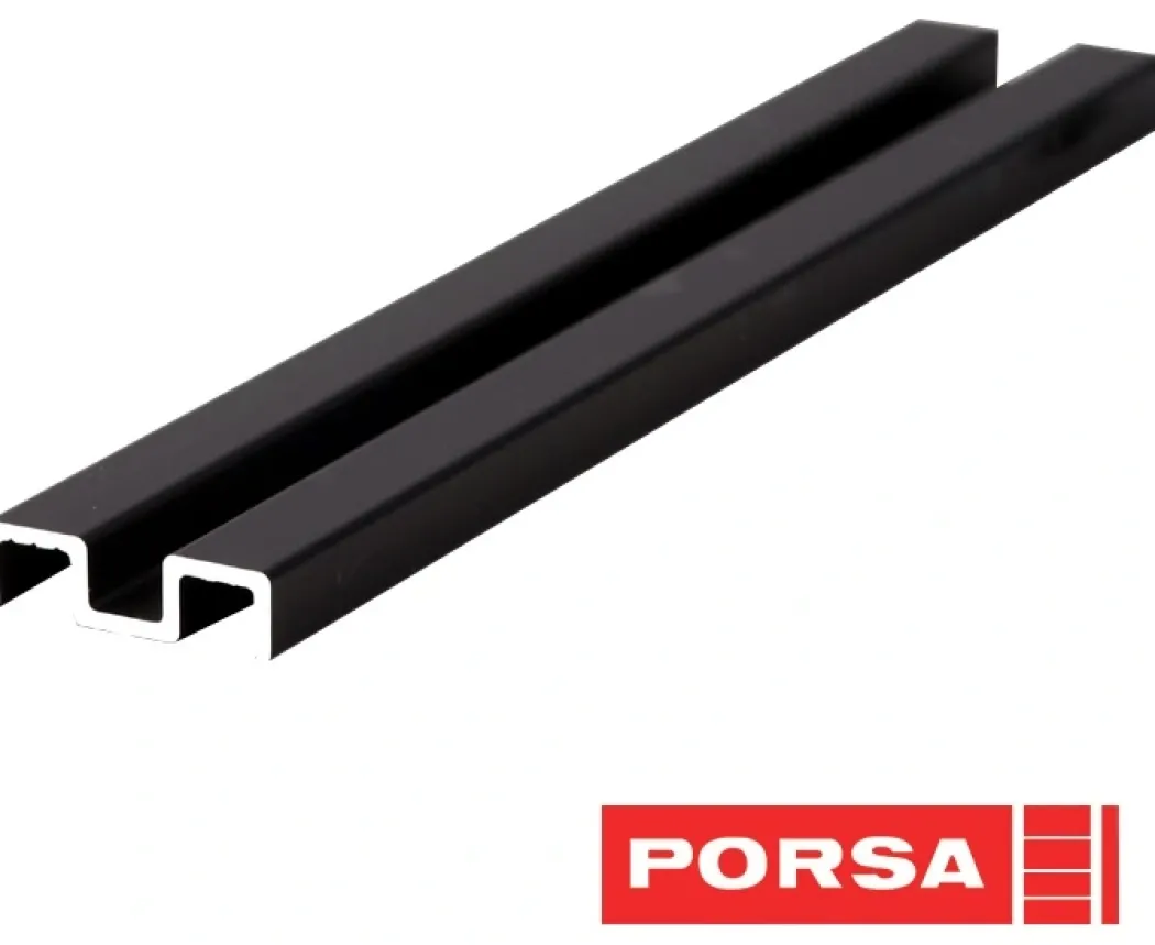 Porsa sort aluminiums underskinne 110 cm.