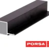 Porsa sort aluprofil firkantet med flig 110 cm.