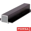 Porsa sort aluprofil med dobbelt flig 55 cm.