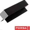 Porsa sort aluprofil med dobbelt vinkelflig 105 cm.