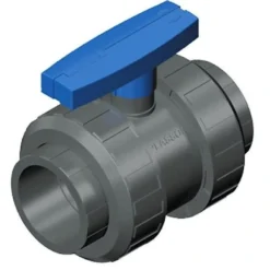 PVC kuglehane med dobbelt union 50 mm