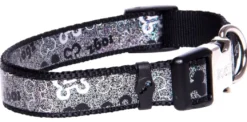 Rogz Halsbånd 16 mm 28-46 cm Sort hundeben - justerbart hundehalsbånd