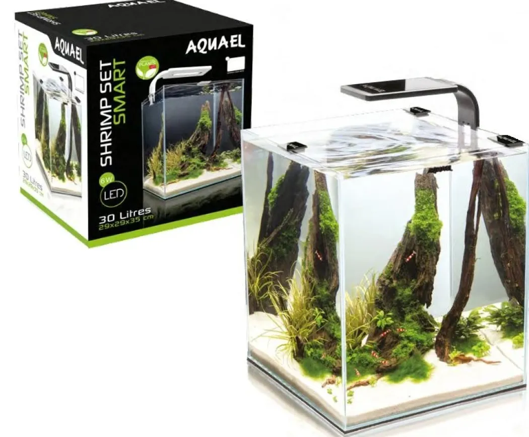Shrimpset Day and Night 30 L akvarium 29x29x35 cm Sort