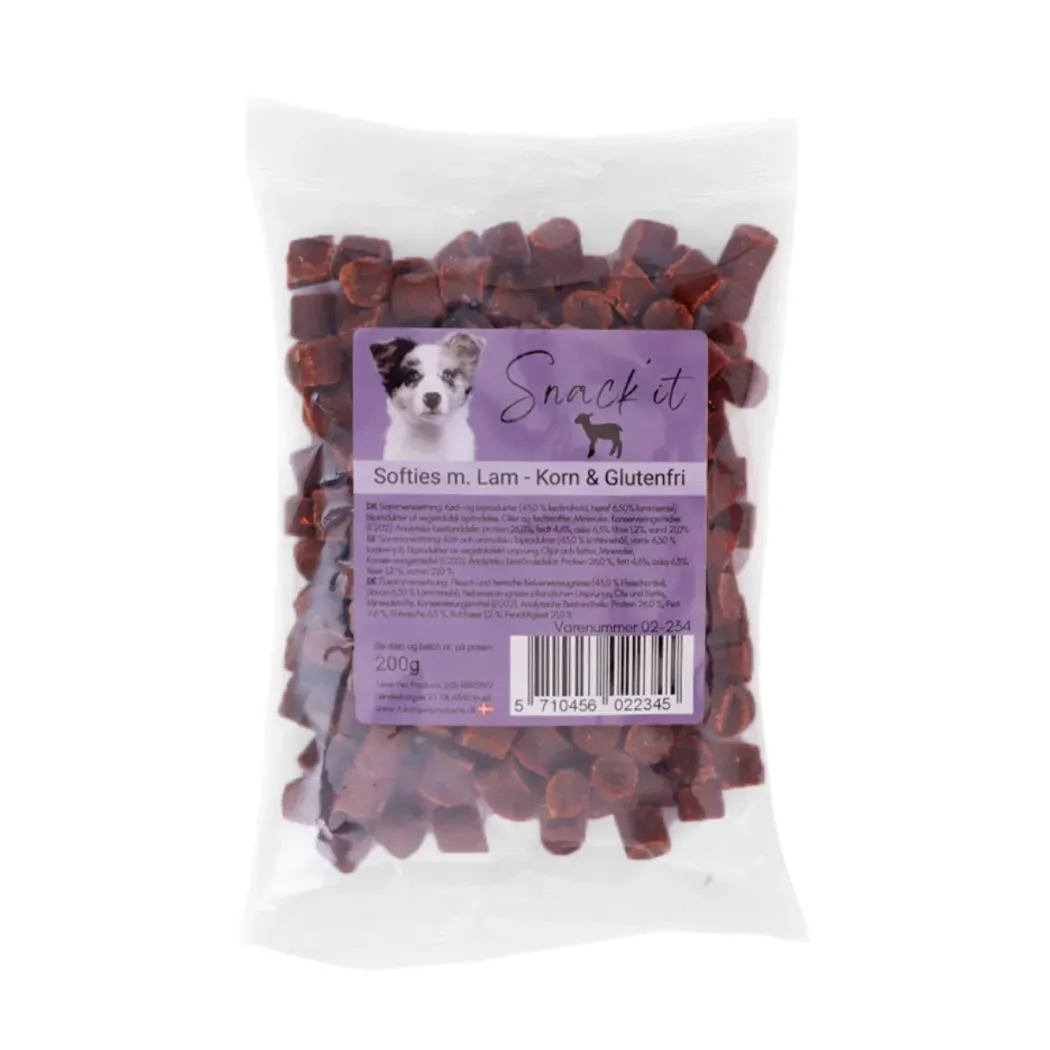 Softies med lam hundesnacks 200 g - Afbalanceret belønning med mild smag