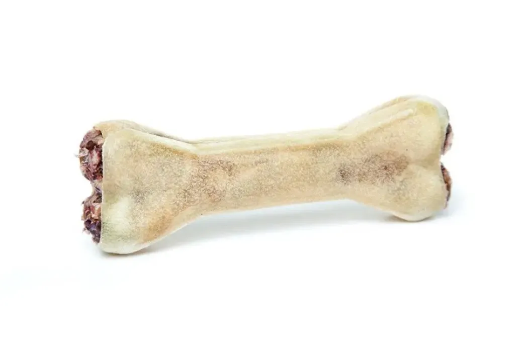 Treattime Presset Ben med fyld af oksepenis 12 cm 55 g - naturligt tyggeben