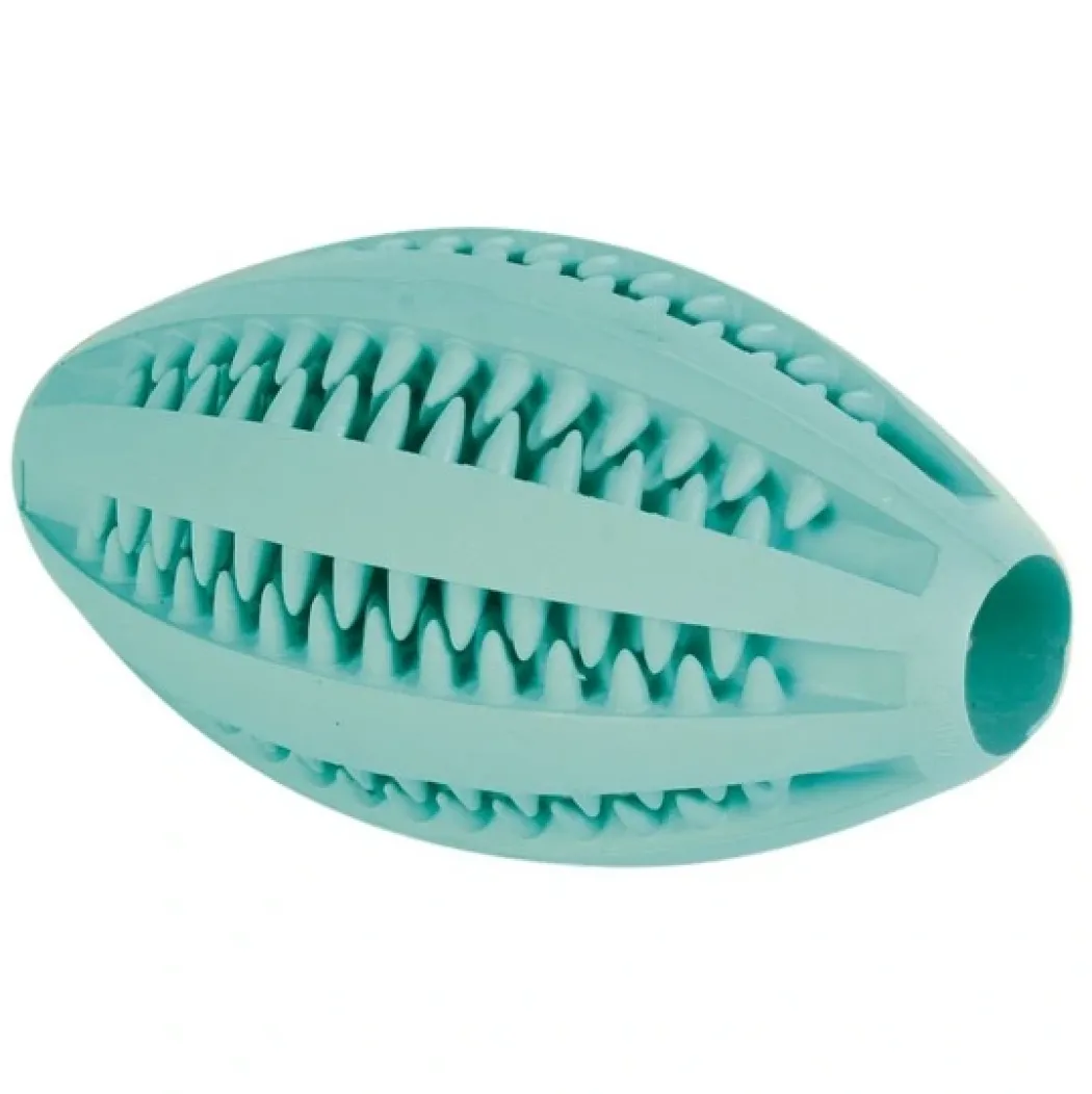 Trixie Denta Fun Rugby ball med mintsmag grøn 11 cm - hundelegetøj