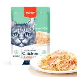 Wanpy Katte vådfoder Kylling og Kammusling 85 g pose