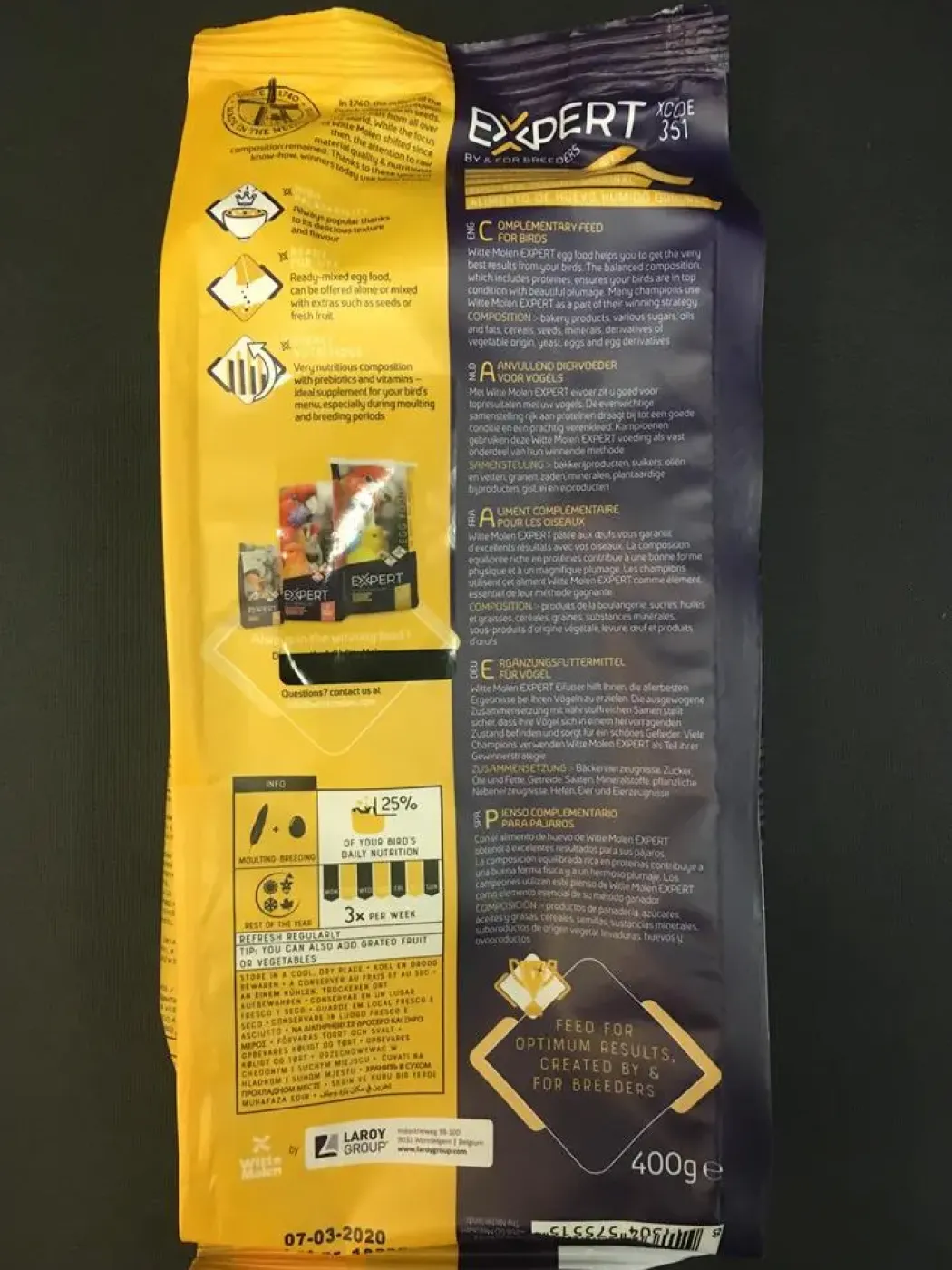 Witte Molen Æggefoder Gul 400 g