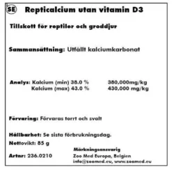ZooMed Repti Calcium uden D-vitamin 85 g